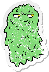 retro distressed sticker of a cartoon gross ghost