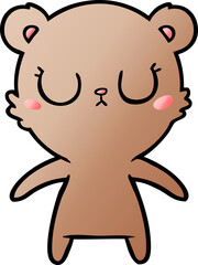 peaceful cartoon bear cub