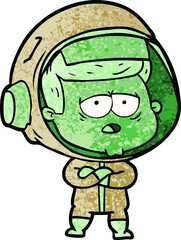 cartoon tired astronaut