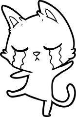 crying cartoon cat performing a dance