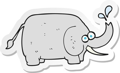 sticker of a cartoon elephant