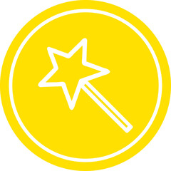 magic wand circular icon symbol