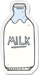 sticker of a cartoon milk bottle