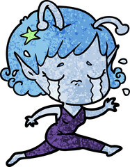 cartoon crying alien girl