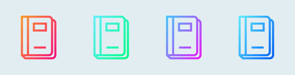 Journal line icon in gradient colors. Book signs vector illustration.