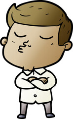 cartoon model guy pouting
