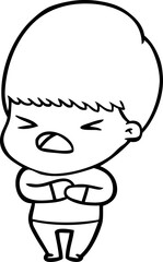 cartoon stressed man