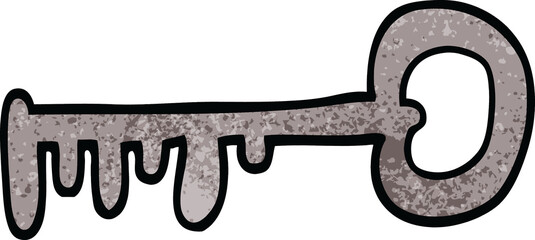 cartoon doodle metal key