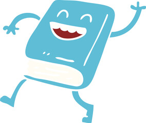 Fototapeta premium cartoon doodle happy book waving