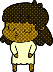 cartoon indifferent woman