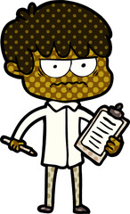 annoyed cartoon boy