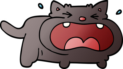 cartoon doodle fat cat