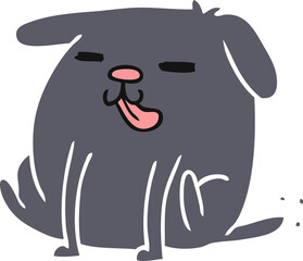 cartoon illustration kawaii of a cute dog