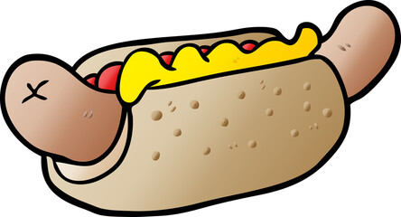 cartoon fresh tasty hot dog