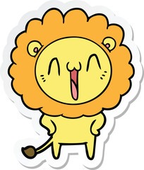 sticker of a happy cartoon lion