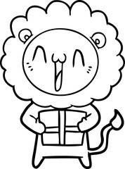 happy cartoon lion