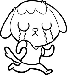 cute cartoon dog crying