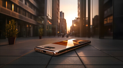 The sleek design and innovative features of the latest smartphone mode. Generated AI