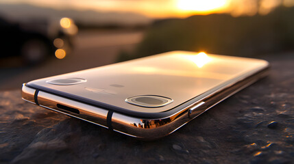 The sleek design and innovative features of the latest smartphone mode. Generated AI