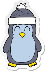sticker of a cartoon penguin