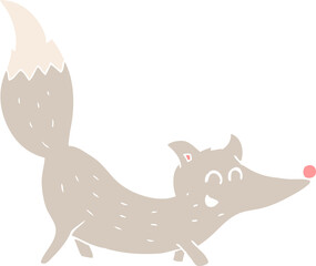 flat color illustration of little wolf