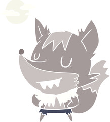 flat color style cartoon werewolf
