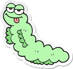 sticker of a cartoon caterpillar
