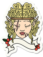 sticker of a elf barbarian character face