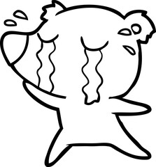 cartoon crying bear