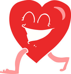 flat color illustration of walking heart