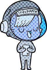 cartoon astronaut woman