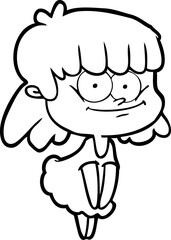 cartoon smiling woman