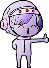 happy cartoon space girl