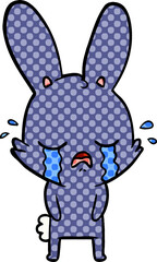 cute cartoon rabbit crying