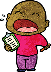 Obraz premium cartoon shouting bald man