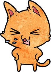 cartoon cat hissing