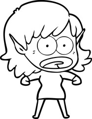 cartoon shocked elf girl