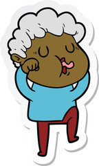 sticker of a cartoon man singing