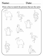 Match the same - classroom resources and activity pages for kids - matching game