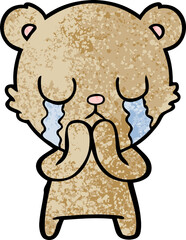 crying cartoon bear