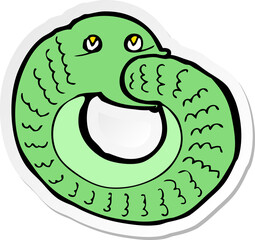 sticker of a cartoon snake eating own tail