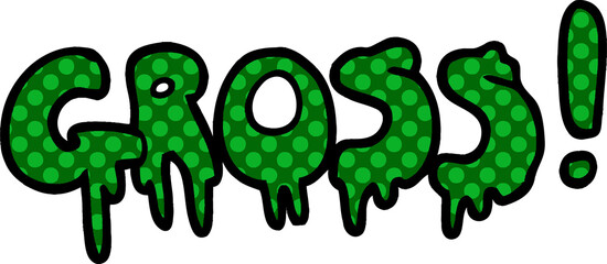 cartoon doodle word gross