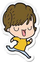 sticker of a cartoon woman talking