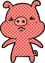 cartoon angry pig
