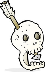 funny cartoon skull and arrow