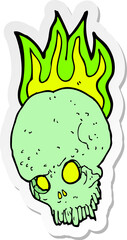 sticker of a cartoon spooky skull