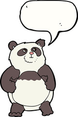cartoon panda with speech bubble
