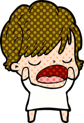 cartoon woman talking