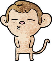 Obraz premium cartoon suspicious monkey