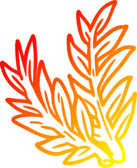 warm gradient line drawing of a Cartoon plant